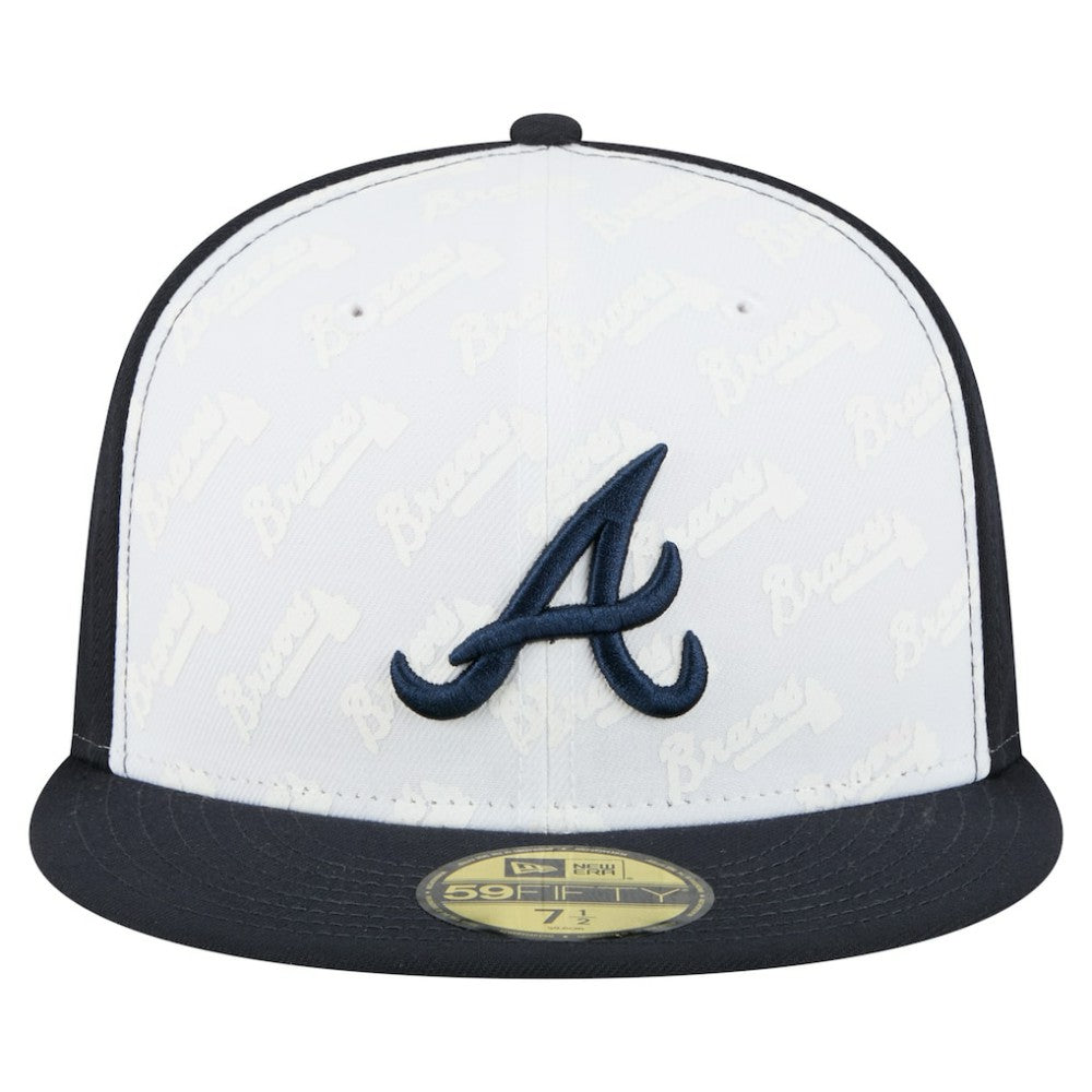 Atlanta Braves Repeat 59FIFTY Fitted Hat White/Navy | New Era