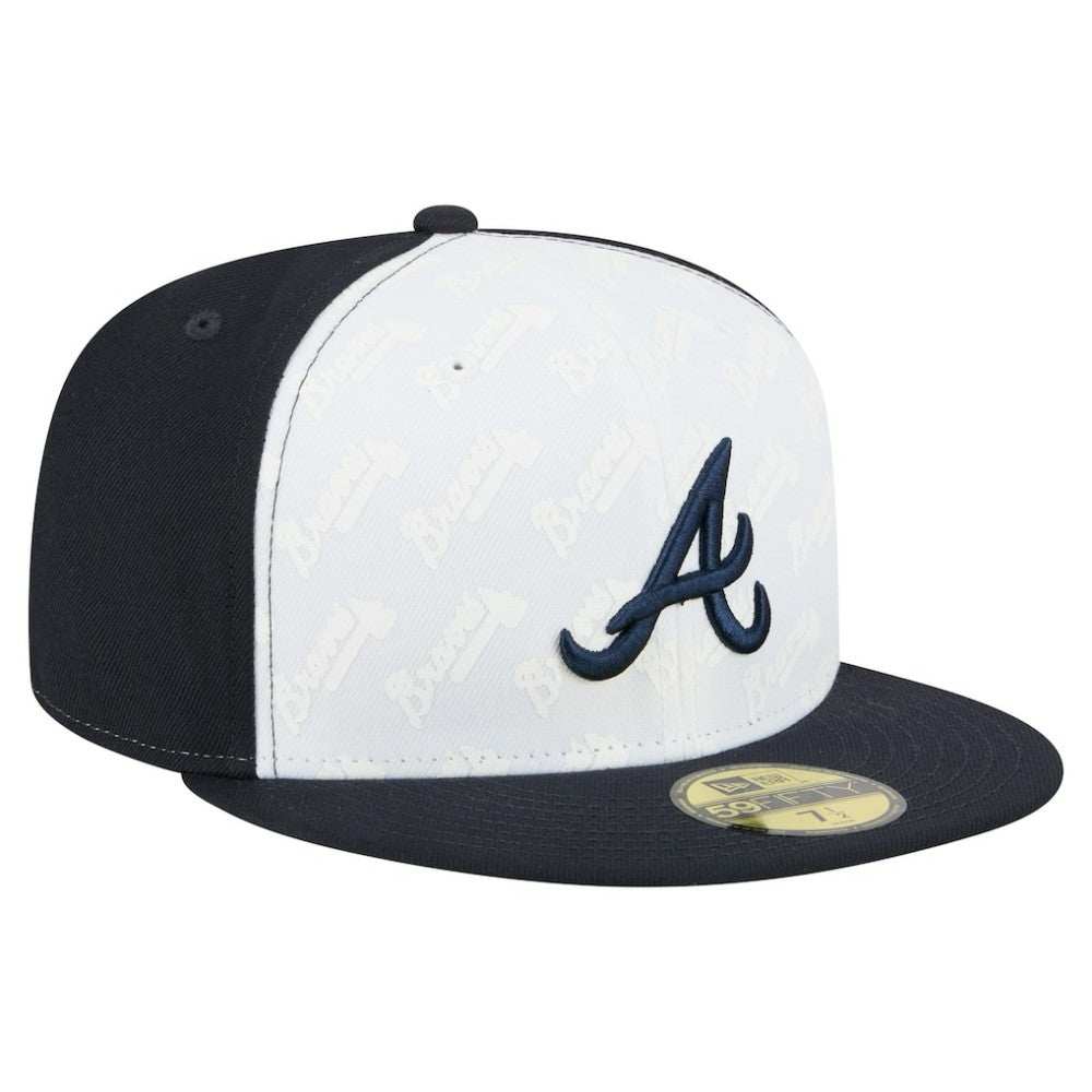 Atlanta Braves Repeat 59FIFTY Fitted Hat White/Navy | New Era