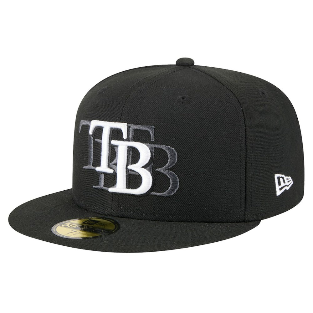 Tampa Bay Rays Tri-Hit 59FIFTY Fitted Hat Black | New Era