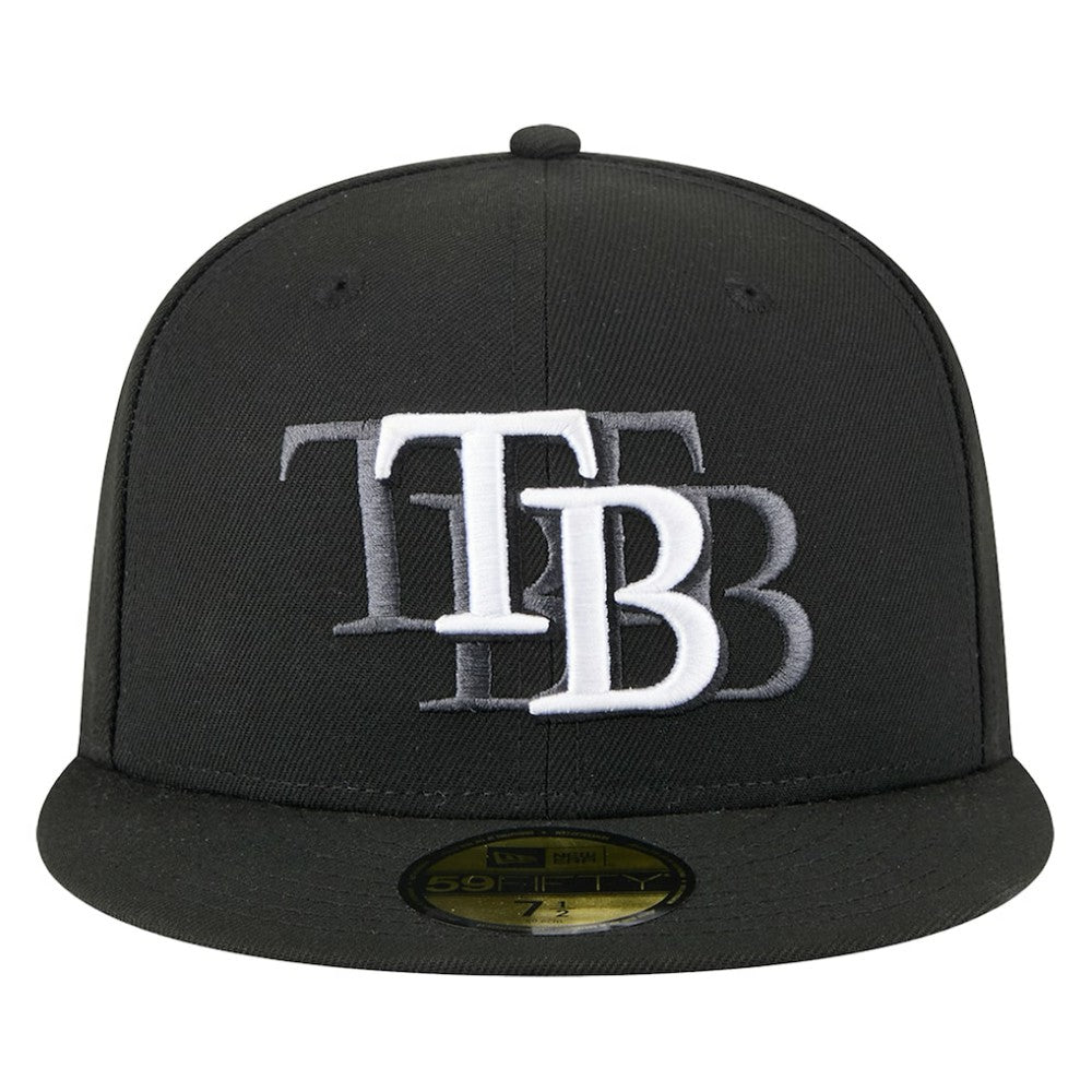 Tampa Bay Rays Tri-Hit 59FIFTY Fitted Hat Black | New Era