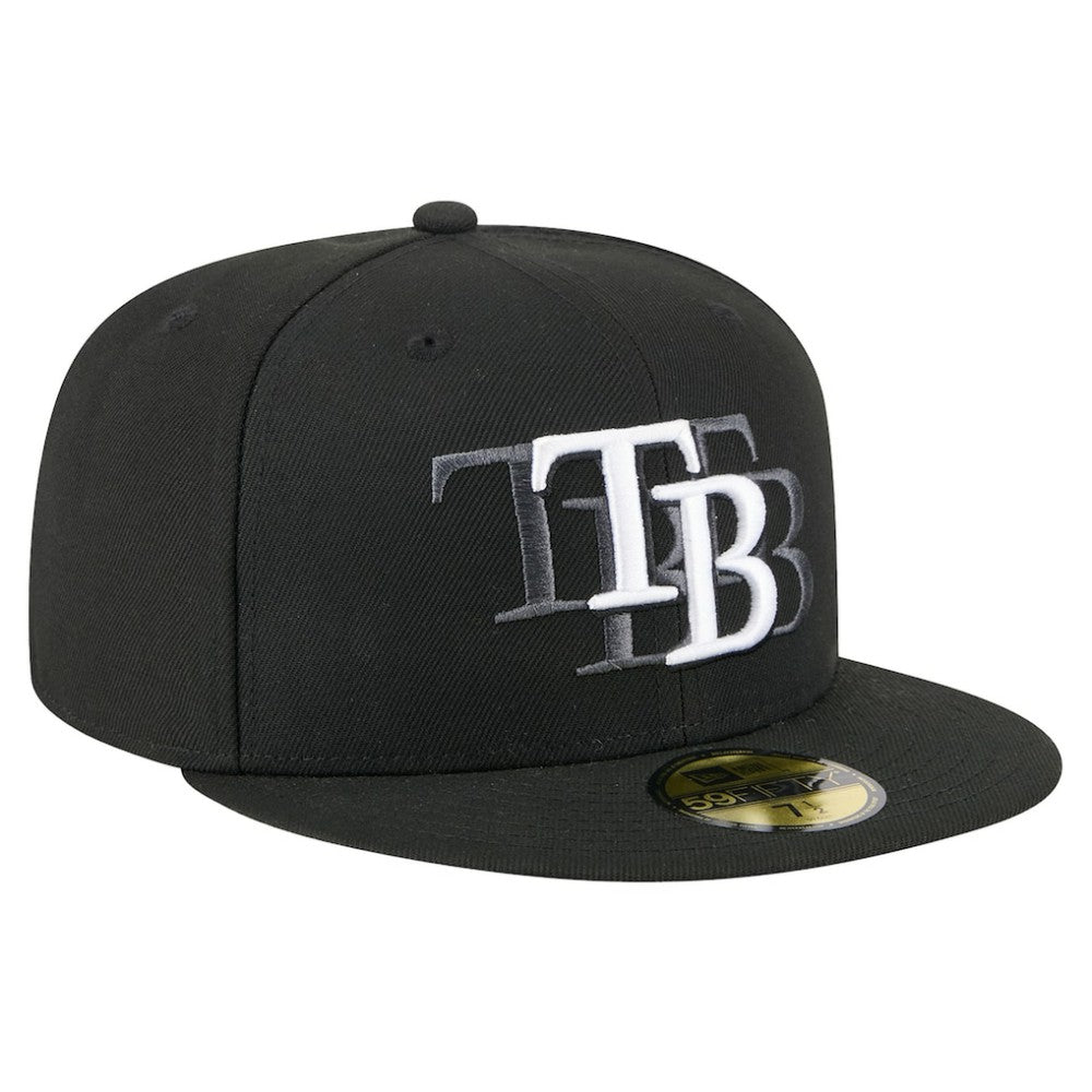 Tampa Bay Rays Tri-Hit 59FIFTY Fitted Hat Black | New Era