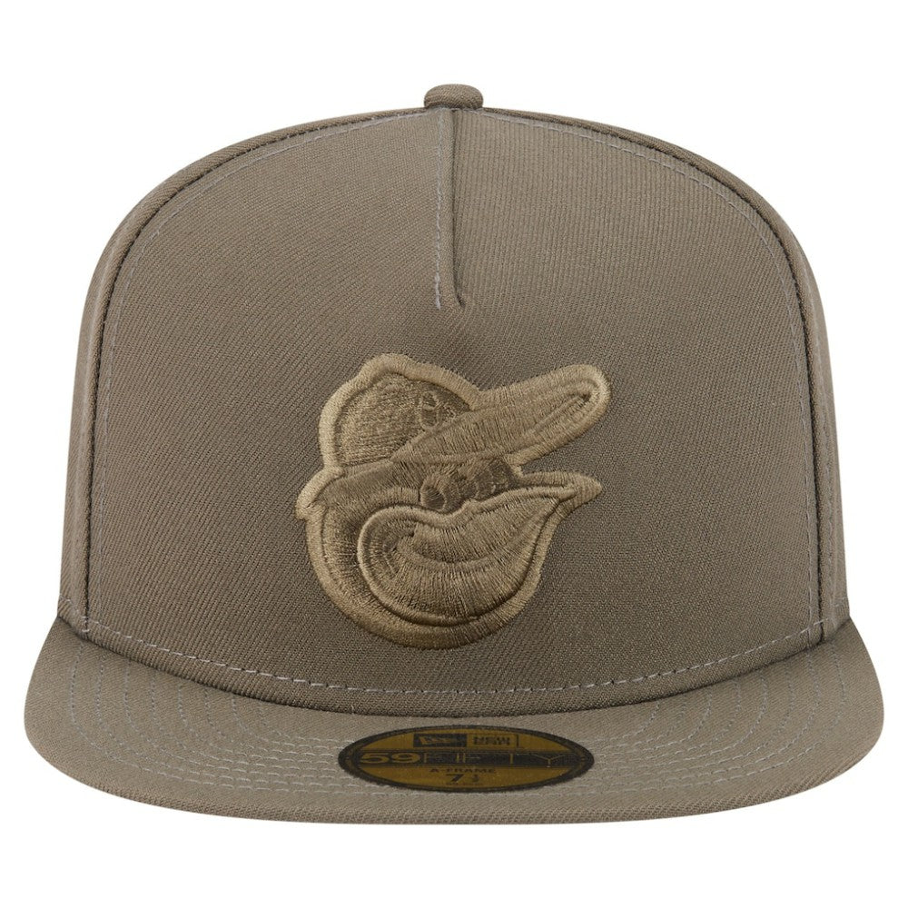 Baltimore Orioles Color Pack A-Frame 59FIFTY Fitted Hat Olive | New Era