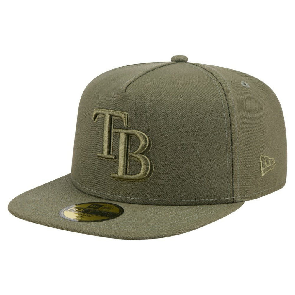 Tampa Bay Rays Color Pack A-Frame 59FIFTY Fitted Hat Olive | New Era