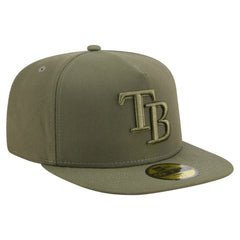 Tampa Bay Rays Color Pack A-Frame 59FIFTY Fitted Hat Olive | New Era