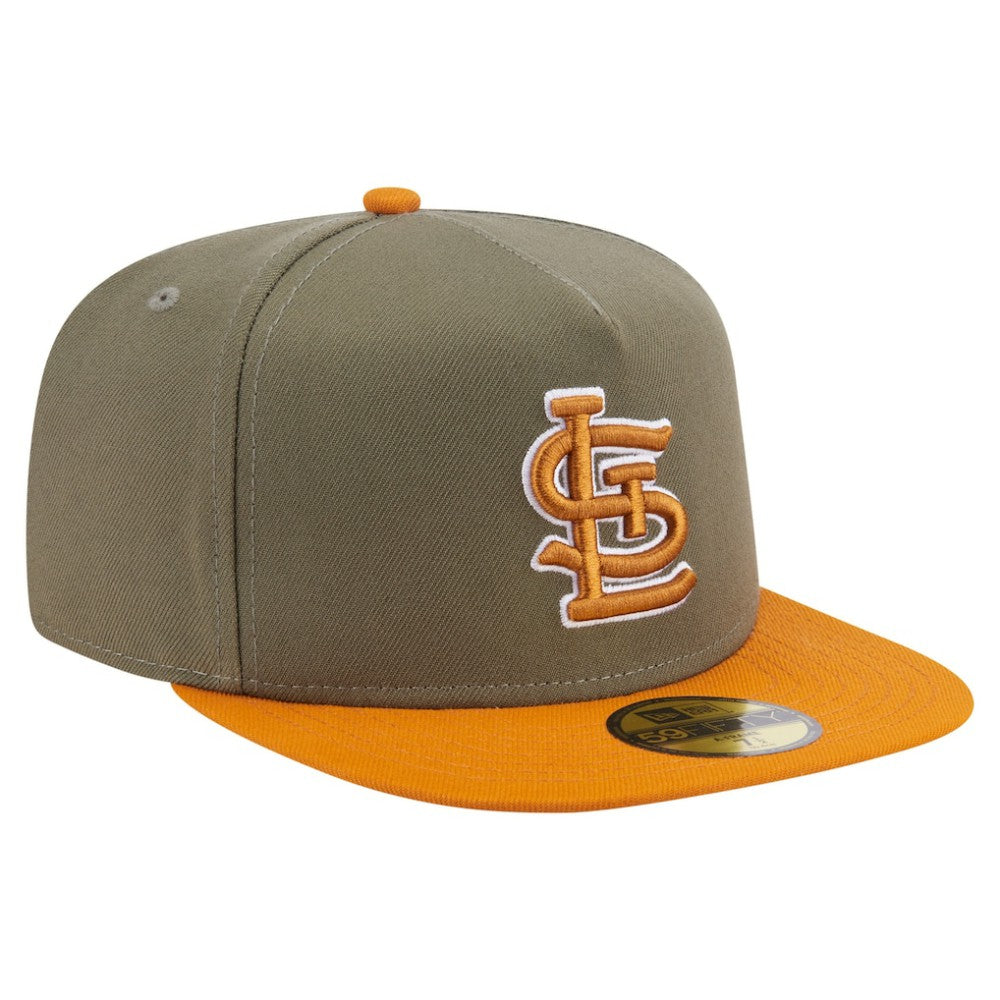 St. Louis Cardinals Two-Tone Color Pack A-Frame 59FIFTY Fitted Hat Olive/Orange | New Era