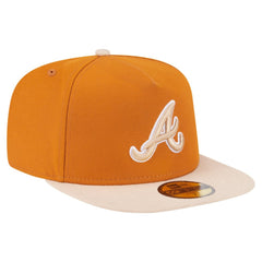 Atlanta Braves Two-Tone Color Pack A-Frame 59FIFTY Fitted Hat Orange/Light Beige | New Era