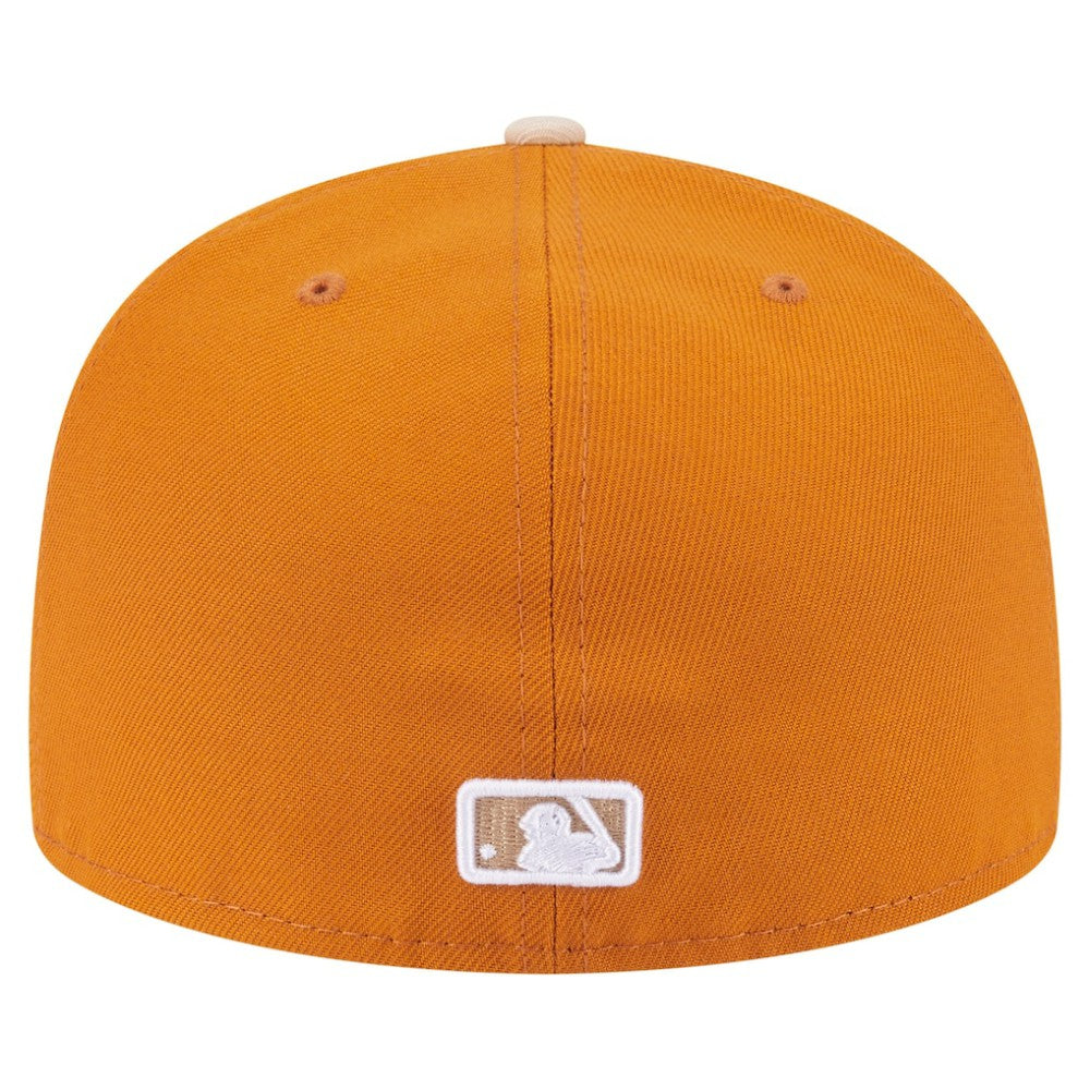 Atlanta Braves Two-Tone Color Pack A-Frame 59FIFTY Fitted Hat Orange/Light Beige | New Era