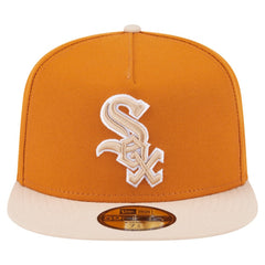 Chicago White Sox Two-Tone Color Pack A-Frame 59FIFTY Fitted Hat Orange/Light Beige | New Era