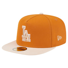 Los Angeles Dodgers Two-Tone Color Pack A-Frame 59FIFTY Fitted Hat Orange/Light Beige | New Era