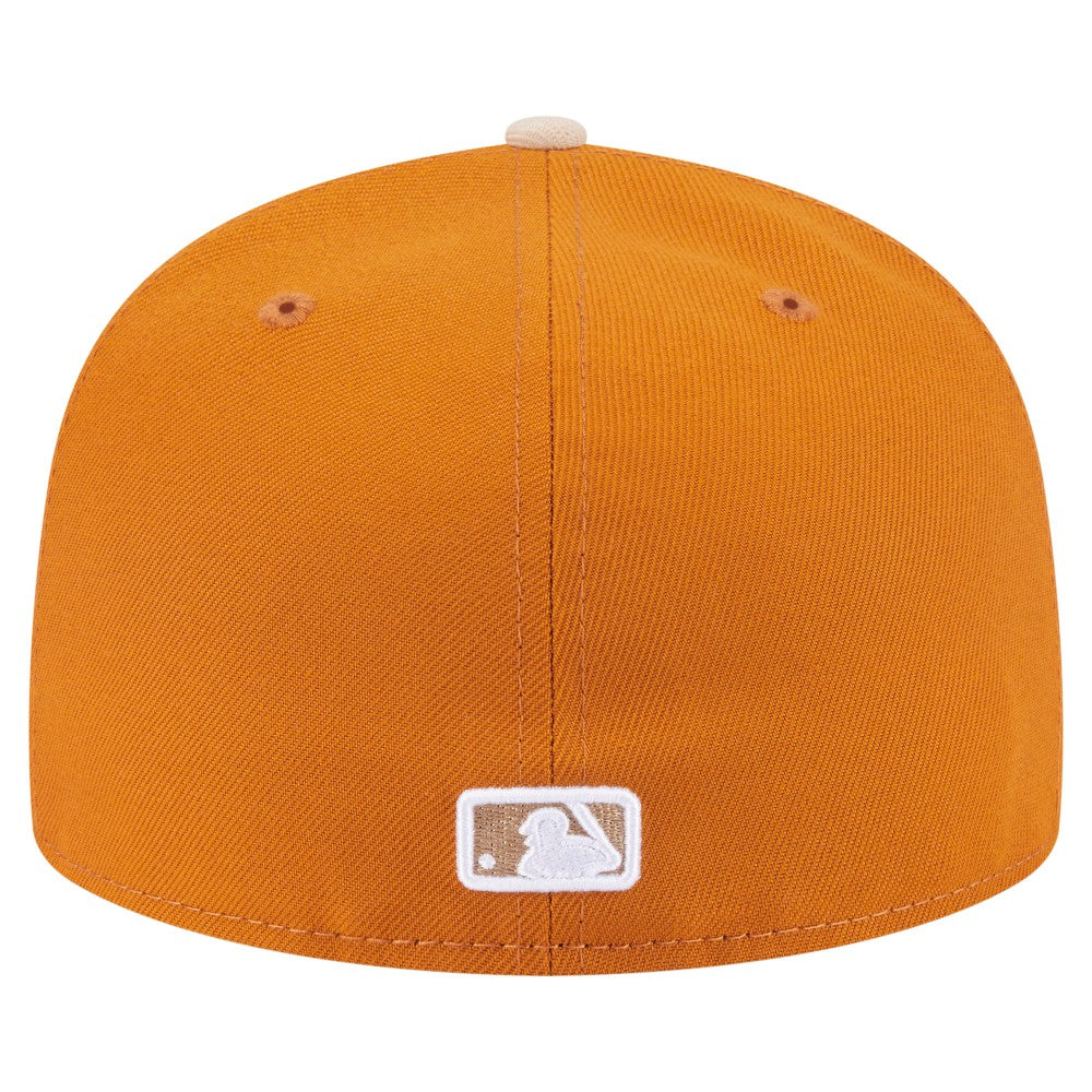 Los Angeles Dodgers Two-Tone Color Pack A-Frame 59FIFTY Fitted Hat Orange/Light Beige | New Era