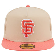 San Francisco Giants Two-Tone Color Pack A-Frame 59FIFTY Fitted Hat Light Beige/Coral | New Era