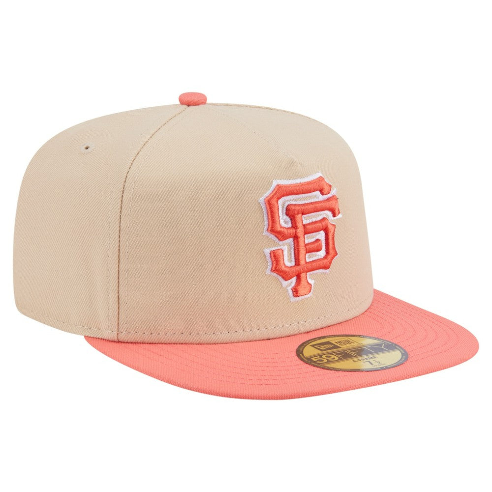 San Francisco Giants Two-Tone Color Pack A-Frame 59FIFTY Fitted Hat Light Beige/Coral | New Era