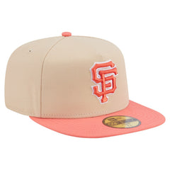 San Francisco Giants Two-Tone Color Pack A-Frame 59FIFTY Fitted Hat Light Beige/Coral | New Era