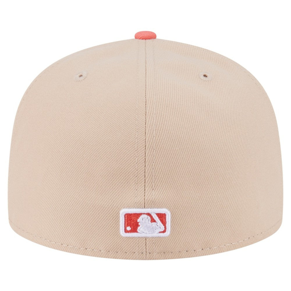 Chicago Cubs Two-Tone Color Pack A-Frame 59FIFTY Fitted Hat Light Beige/Coral | New Era