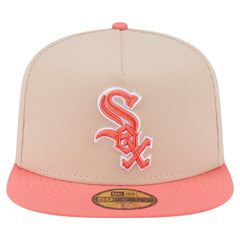 Chicago White Sox Two-Tone Color Pack A-Frame 59FIFTY Fitted Hat Light Beige/Coral | New Era