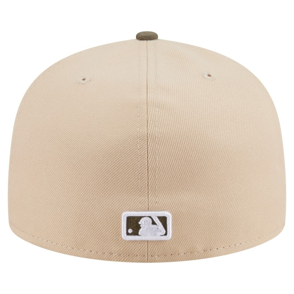 Baltimore Orioles Two-Tone Color Pack A-Frame 59FIFTY Fitted Hat Light Beige/Olive | New Era