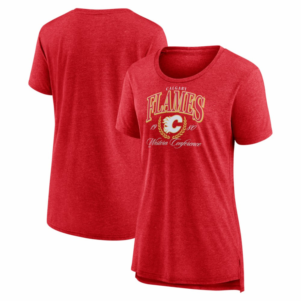 Calgary Flames Women's Reign Supreme Tri-Blend T-Shirt Red
