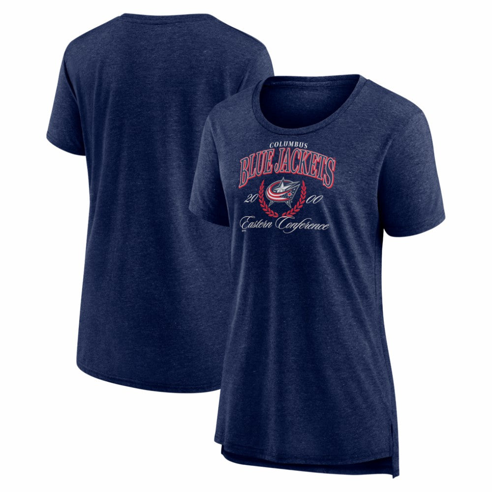 Columbus Blue Jackets Women's Reign Supreme Tri-Blend T-Shirt Navy