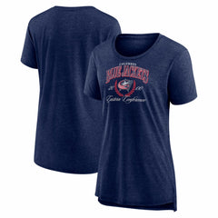 Columbus Blue Jackets Women's Reign Supreme Tri-Blend T-Shirt Navy