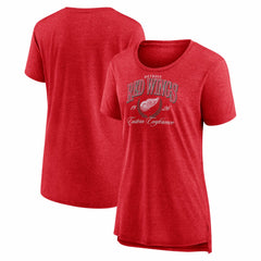 Detroit Red Wings Women's Reign Supreme Tri-Blend T-Shirt Red