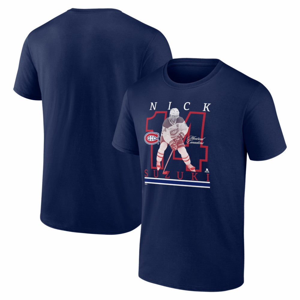 Nick Suzuki Montreal Canadiens Player Show T-Shirt Navy
