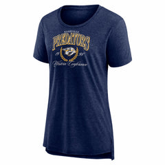 Nashville Predators Women's Reign Supreme Tri-Blend T-Shirt Navy