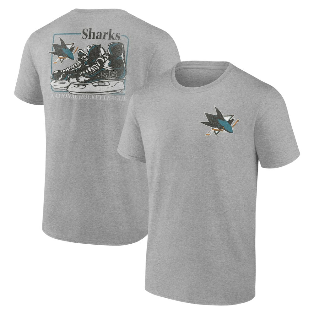 San Jose Sharks Glory Skates T-Shirt Heather Gray