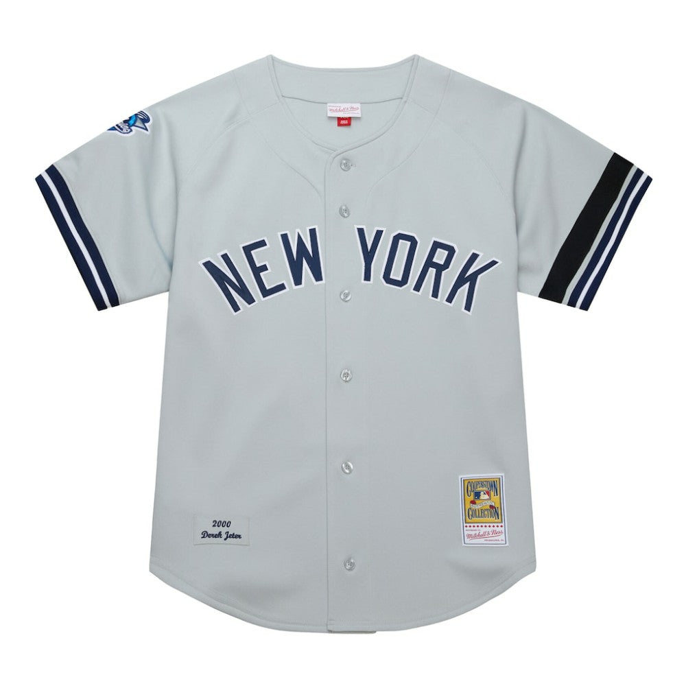 Derek Jeter New York Yankees Cooperstown Collection 2000 World Series Authentic Jersey Gray | Mitchell & Ness