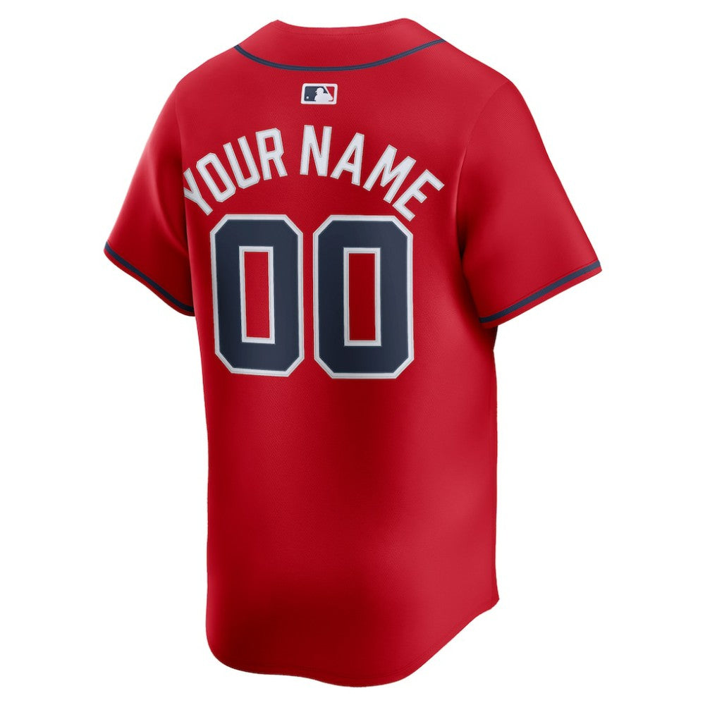 Atlanta Braves Alternate Limited Custom Jersey - Red
