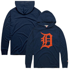 Detroit Tigers Homage Lightweight Raglan Tri-Blend Pullover Hoodie Navy