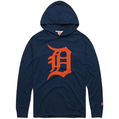 Detroit Tigers Homage Lightweight Raglan Tri-Blend Pullover Hoodie Navy