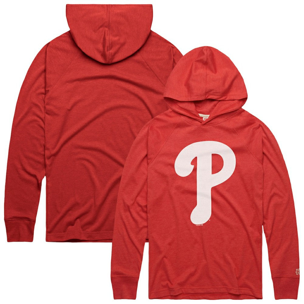 Philadelphia Phillies Homage Lightweight Raglan Tri-Blend Pullover Hoodie Red