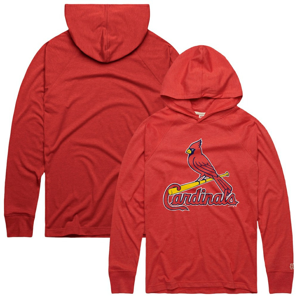 St. Louis Cardinals Homage Lightweight Raglan Tri-Blend Pullover Hoodie Red