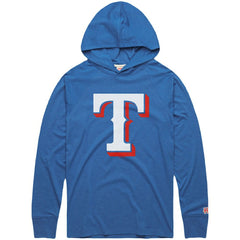Texas Rangers Homage Lightweight Raglan Tri-Blend Pullover Hoodie Light Blue