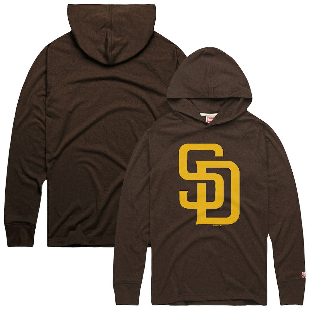 San Diego Padres Homage Lightweight Raglan Tri-Blend Pullover Hoodie Brown