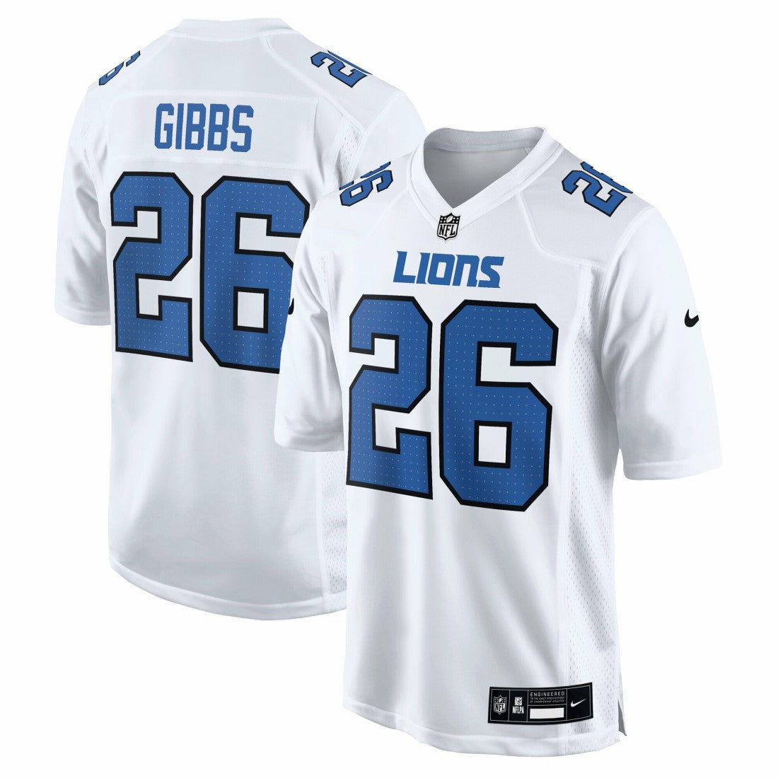Jahmyr Gibbs Detroit Lions Tundra Fashion Game Jersey - White