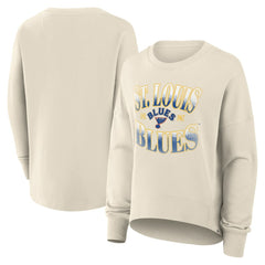 St. Louis Blues Fanatics Women's Oversized Vintage Slice Pullover Sweatshirt Cream