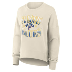 St. Louis Blues Fanatics Women's Oversized Vintage Slice Pullover Sweatshirt Cream