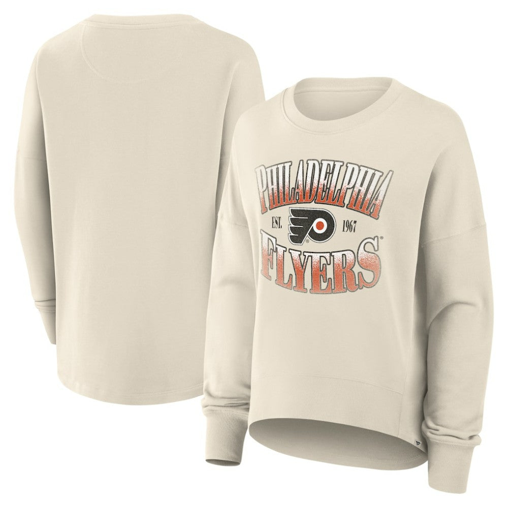 Philadelphia Flyers Fanatics Women's Oversized Slice Pullover Sweatshirt Cream