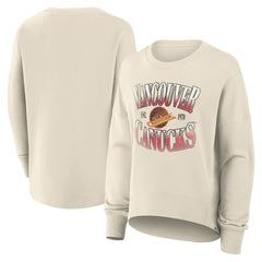 Vancouver Canucks Fanatics Women's Oversized Vintage Slice Pullover Sweatshirt Cream