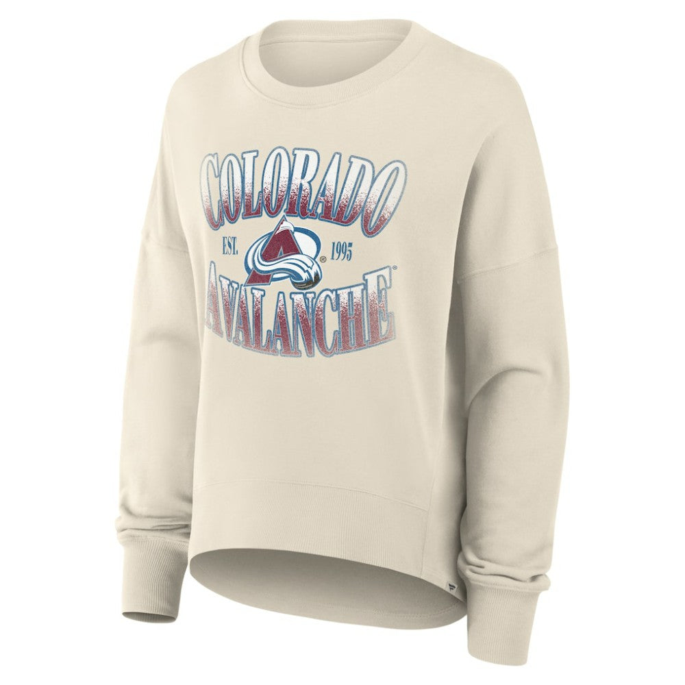 Colorado Avalanche Fanatics Women's Oversized Slice Pullover Sweatshirt Cream