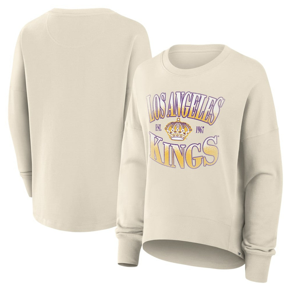 Los Angeles Kings Fanatics Women's Oversized Vintage Slice Pullover Sweatshirt Cream