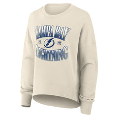 Tampa Bay Lightning Fanatics Women's Oversized Slice Pullover Sweatshirt Cream