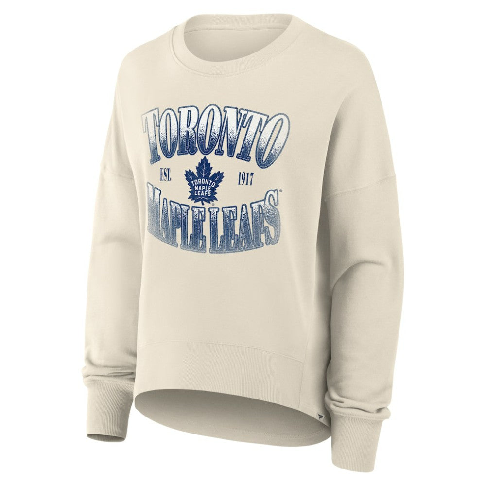 Toronto Maple Leafs Fanatics Women's Oversized Slice Pullover Sweatshirt Cream