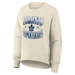 Toronto Maple Leafs Fanatics Women's Oversized Slice Pullover Sweatshirt Cream