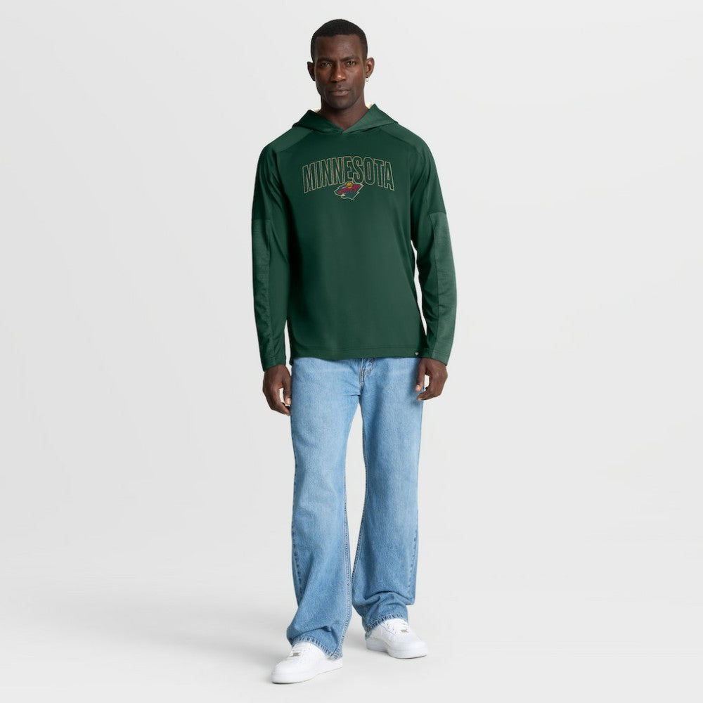 Minnesota Wild Fanatics Penalty Shot Long Sleeve Hoodie T-Shirt Green