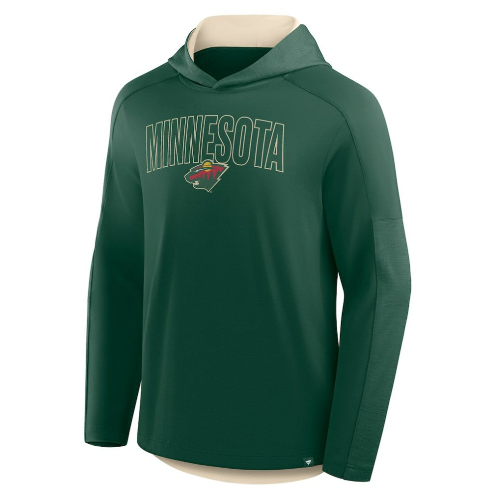 Minnesota Wild Fanatics Penalty Shot Long Sleeve Hoodie T-Shirt Green