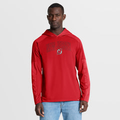 New Jersey Devils Fanatics Penalty Shot Long Sleeve Hoodie T-Shirt Red