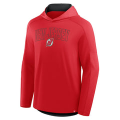 New Jersey Devils Fanatics Penalty Shot Long Sleeve Hoodie T-Shirt Red
