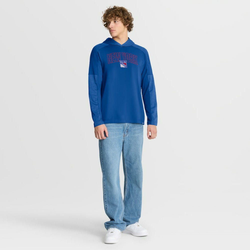 New York Rangers Fanatics Penalty Shot Long Sleeve Hoodie T-Shirt Blue